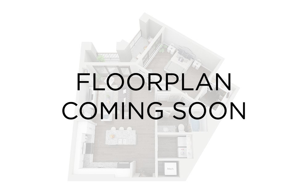 S3.1 - Studio floorplan layout with 1 bathroom and 607 square feet